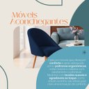 Ver imagem 3 de Kit 02 Poltrona Cadeira para Sala Orgânica Curva Redonda Confortável Reforçada Recepção Suede Azul