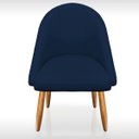 Ver imagem 6 de Kit 02 Poltrona Cadeira para Sala Orgânica Curva Redonda Confortável Reforçada Recepção Suede Azul