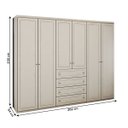 Ver imagem 4 de Guarda-roupa Casal Arizona 6 Portas 4 Gavetas Cinza - Panorama Móveis