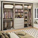 Ver imagem 3 de Guarda-roupa Casal Arizona 6 Portas 4 Gavetas Cinza - Panorama Móveis