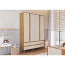 Ver imagem 4 de Guarda Roupa Retro Théo 04 Portas Mdf Moveis Peroba Amendoa/off White