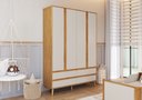 Ver imagem 4 de Guarda Roupa Retro Théo 04 Portas Mdf Moveis Peroba Amendoa/off White