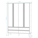 Ver imagem 3 de Guarda Roupa Retro Théo 04 Portas Mdf Moveis Peroba Amendoa/off White