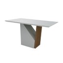 Ver imagem 2 de Mesa de Jantar para 6 Lugares 1,60M Tampo de Madeira com Vidro Imbuia Off White Veneza New Ceval