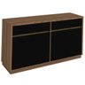 Aparador Buffet para Sala de Jantar 1,50M com 4 Portas e 2 Gavetas Ana Cor Imbuia Preto New Ceval - 2