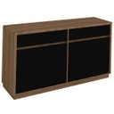Ver imagem 2 de Aparador Buffet para Sala de Jantar 1,50M com 4 Portas e 2 Gavetas Ana Cor Imbuia Preto New Ceval