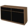 Aparador Buffet para Sala de Jantar 1,50M com 4 Portas e 2 Gavetas Ana Cor Imbuia Preto New Ceval - 1