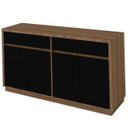 Ver imagem 1 de Aparador Buffet para Sala de Jantar 1,50M com 4 Portas e 2 Gavetas Ana Cor Imbuia Preto New Ceval