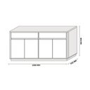 Ver imagem 4 de Aparador Buffet para Sala de Jantar 1,50M com 4 Portas e 2 Gavetas Ana Cor Imbuia Preto New Ceval