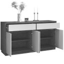 Ver imagem 3 de Aparador Buffet para Sala de Jantar 1,50M com 4 Portas e 2 Gavetas Ana Cor Imbuia Preto New Ceval