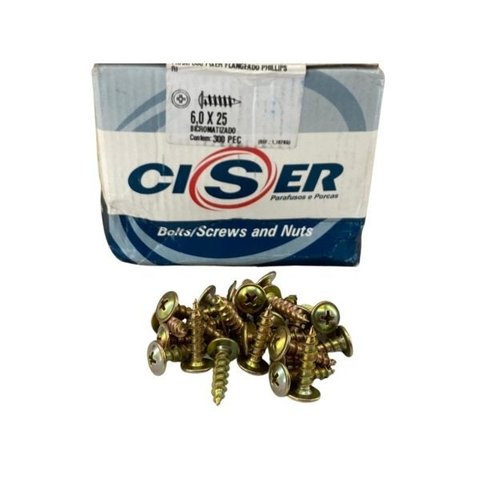 Parafuso para Madeira Flageado 6.0 X 25 Phillips 300un