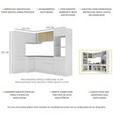 Ver imagem 4 de Armário de Cozinha Completa de Canto com Rodapé Veneza Multimóveis V2085 Branco