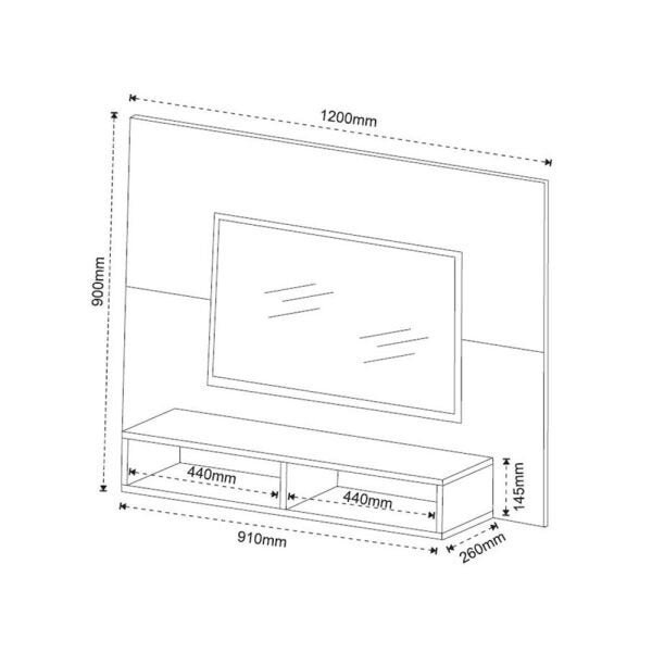 Painel Viero para TV até 42 Polegadas Compact Imbuia com Nicho 20574 - 3