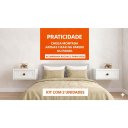 Ver imagem 2 de Kit 2 Mesas de Cabeceira Provençal Suspensas 40cm com Gaveta MDF Branco Já Montadas