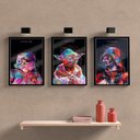 Ver imagem 1 de Quadros Decorativos Star W. Art C/ Vidro 3pç Escritório:preto