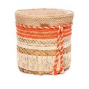 Ver imagem 1 de Cesta Tramada Gisele P Fibra Natural e Laranja 25cm