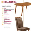 Ver imagem 3 de Conjunto de Jantar Copper 4 Lugares Tampo MDF Cadeiras Lorena Veludo Creme 120cm Moderna