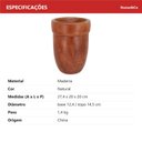 Ver imagem 6 de Vaso Decorativo de Madeira Natural 27x20x20cm Enfeite Sala Mesa Estante Aparador