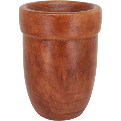 Vaso Decorativo de Madeira Natural 27x20x20cm Enfeite Sala Mesa Estante Aparador