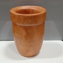 Ver imagem 3 de Vaso Decorativo de Madeira Natural 27x20x20cm Enfeite Sala Mesa Estante Aparador
