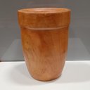 Ver imagem 2 de Vaso Decorativo de Madeira Natural 27x20x20cm Enfeite Sala Mesa Estante Aparador