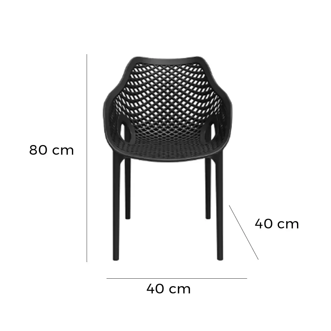 Ver imagem 2 de Cadeira Colmeia Forte Plástico Cor Preto
