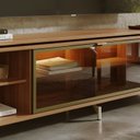 Ver imagem 5 de Rack Lincoln Float 2,12m MDF com LED e Vidro Reflecta Canella