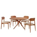 Ver imagem 2 de Conjunto Sala de Jantar Mesa 135cm Tampo Redondo Laminado e 4 Cadeiras Hope