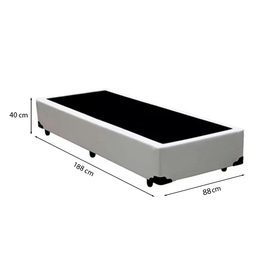 Cama Box Solteiro 88 Tecido Sintético Branco com Colchão Polônia Bello Box - D28 65x88x188 - 3