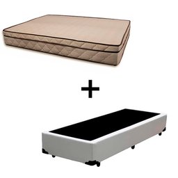 Cama Box Solteiro 88 Tecido Sintético Branco com Colchão Polônia Bello Box - D28 65x88x188 - 1