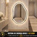 Ver imagem 6 de Espelho LED Banheiro Touch 3 Cores de Luz com Desembaçador e Display Digital 80x60 cm 110V/220V