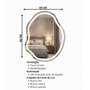 Ver imagem 3 de Espelho Banheiro Organico Inteligente Touch Led 3 Cores + Desembacador com Display Digital 80x60 Cm