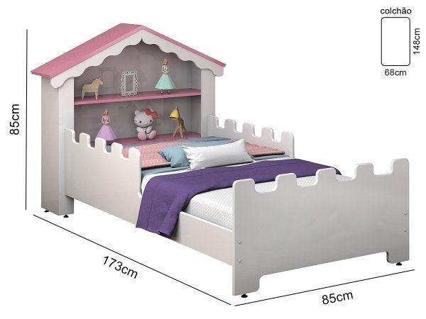 Cama Infantil Castelo Princesa com Colchão - 2