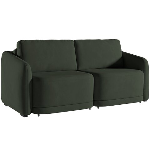 Sofá Cama para Sala de Estar 2 Lugares 196cm Montserrat K01 Veludo Verde - Lyam Decor