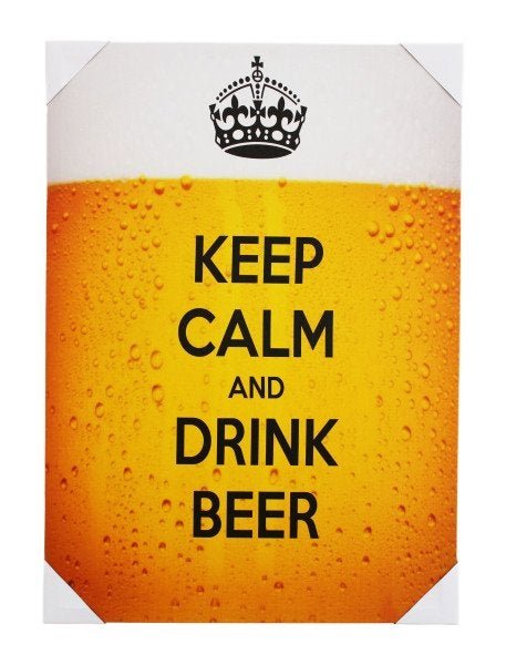 Tela Canvas 50x70 - Quadro Bares Restaurantes Keep Calm and drink Beer - 1