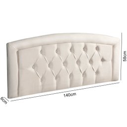 Cabeceira Casal e Recamier Sapateira America 140cm Bege - 4