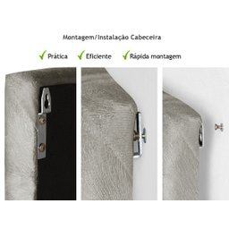 Cabeceira Casal e Recamier Sapateira America 140cm Bege - 5