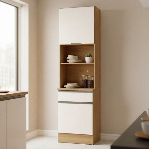 Paneleiro Simples 2 Portas Gaveta 60cm Etna Poliman Móveis