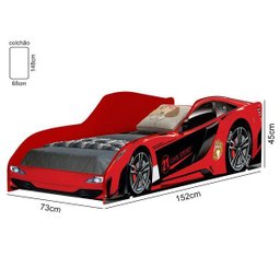 Cama Carro Vermelho Infantil com Colchão - 3
