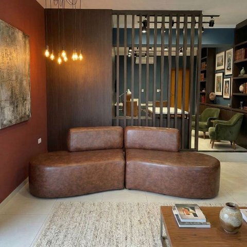 Sofá Orgânico Módulo Curvo Savana 02 Metros Corino Modena - Montanari'S Decor