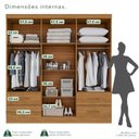 Ver imagem 6 de Guarda-Roupa Casal com Espelho 6 Portas 4 Gavetas Texas Premium Marrom/Cinamomo
