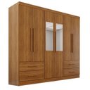 Ver imagem 3 de Guarda-Roupa Casal com Espelho 6 Portas 4 Gavetas Texas Premium Marrom/Cinamomo
