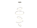 Ver imagem 1 de Lustre Pendente Anel de Led Hoop 5 Argolas Aros em Alumínio 148W - 120x100x80x60x40cm - Luz Interna
