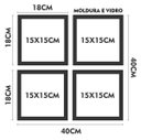 Ver imagem 2 de Kit 4 Quadros Flores Vaso Lavabo Sala Cozinha Moldura Vidro: Preto