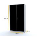 Ver imagem 2 de ARMÁRIO DE AÇO 200X118X40 PANDIN AP403M - CINZA/PRETO AP 403M
