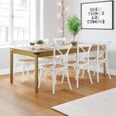 Ver imagem 1 de Mesa de Jantar 8 Lugares 2,20m Tampo de Madeira Flutuante Maciça Bergen Iaza Móveis