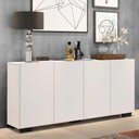Ver imagem 3 de Aparador Buffet 4 Portas com Pés Quadrados Veneza Multimóveis V3557 Branco/Preto