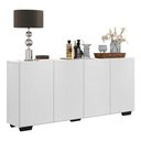 Ver imagem 1 de Aparador Buffet 4 Portas com Pés Quadrados Veneza Multimóveis V3557 Branco/Preto