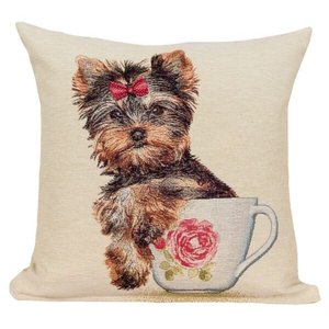 Almofada cheia em Jacquard Yorkshire na xicara - 45x45cm