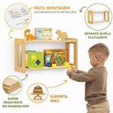 Ver imagem 6 de Prateleira Dupla Infantil Montessori Organizador Madeira Livros Brinquedos Pelucia Estante Madeira Q